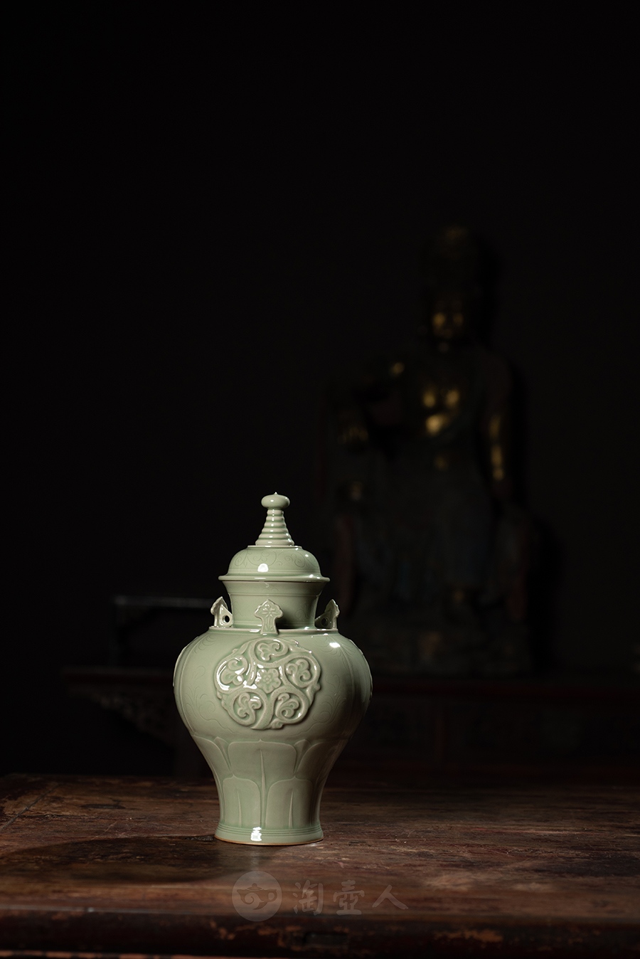 四系贴花宝塔盖罐