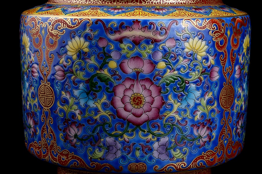 万花锦簇·蓝色茶叶罐