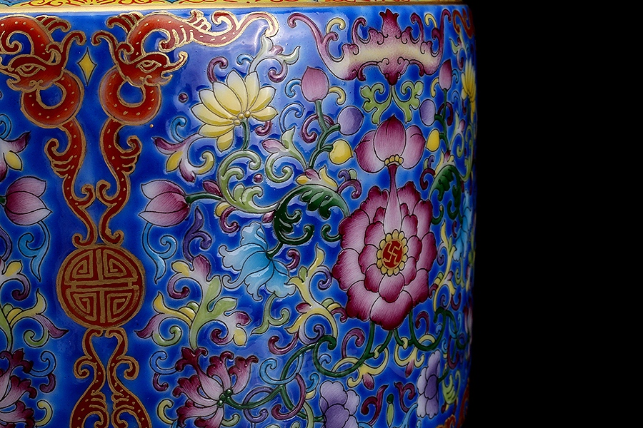 万花锦簇·蓝色茶叶罐