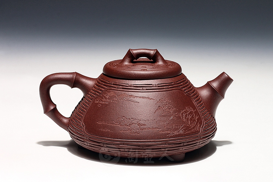 宜兴名家杨军保紫砂壶作品《竹韵石瓢壶》原矿全手工优惠全场包邮真品