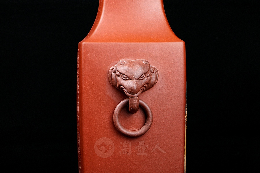 四方博古对瓶(李丹阳泥绘)