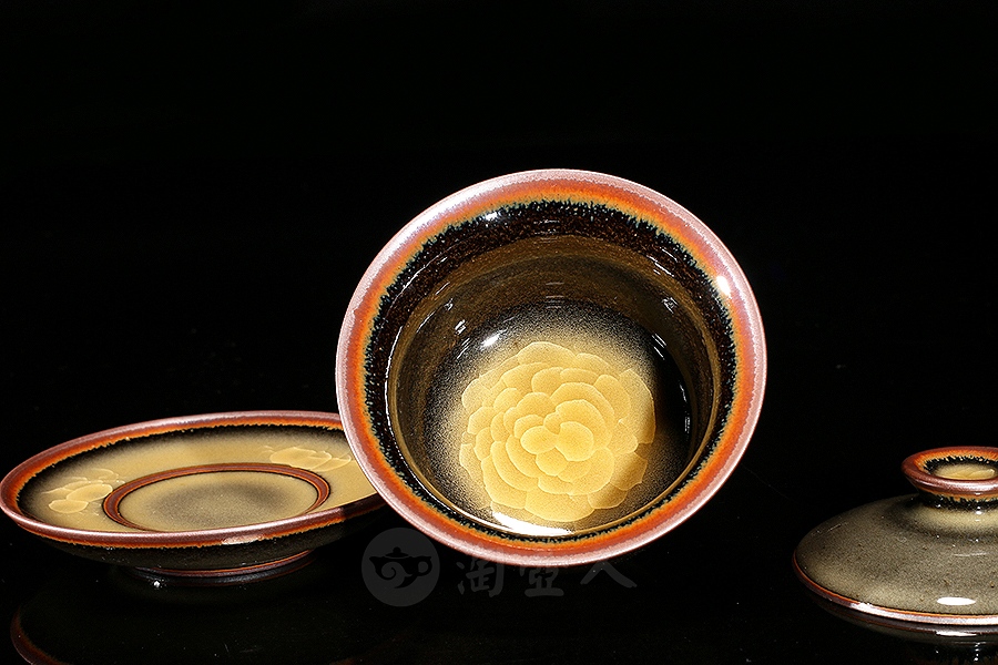 铁骨冰花盖碗(龙窑烧)