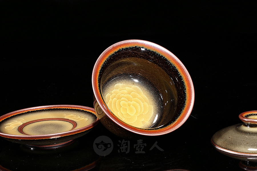 铁骨冰花盖碗(龙窑烧)