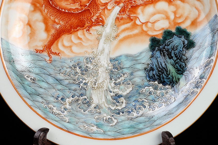 苍龙戏水盘