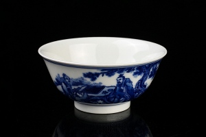 青花百寿图品茗杯