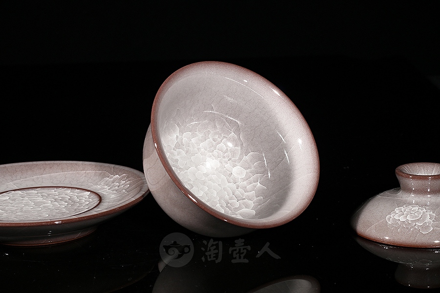 冰花绽放盖碗