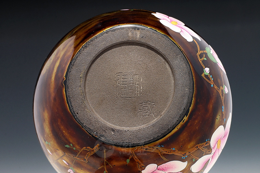 金油滴玉兰缸·漆器工艺