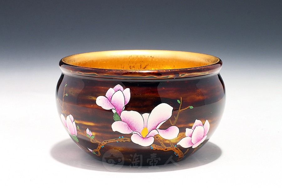 金油滴玉兰缸·漆器工艺