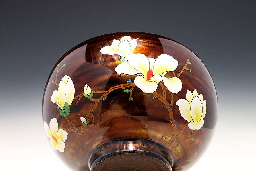 金油滴玉兰钵·漆器工艺