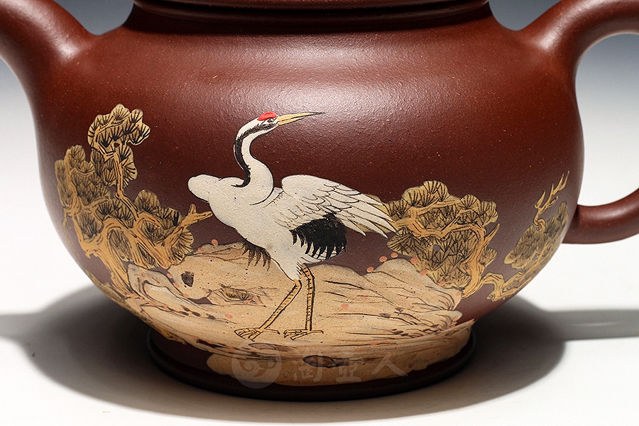 松鹤掇只(彩绘)