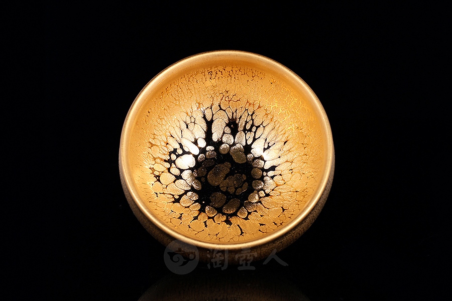 油滴盏 江山万象 建盏大师陈祥松，绿水金山油滴钵- 隐庐器
