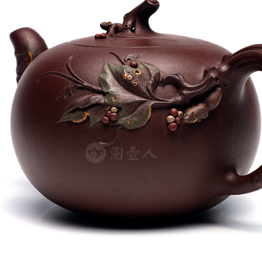 正宗原矿宜兴紫砂壶-甜蜜蜜-桑黎兵全手工制作-原矿紫泥紫砂泥料