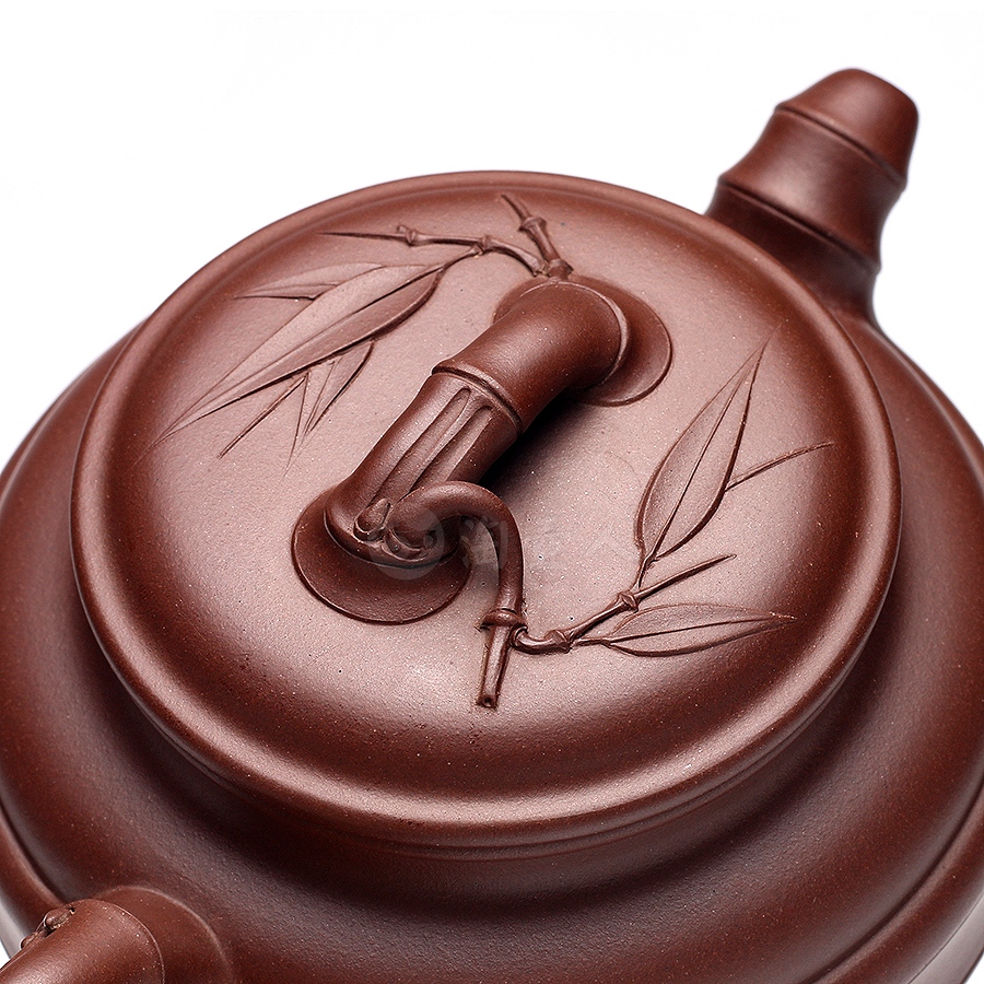 宜兴名家李碧芳紫砂壶作品《双线竹鼓壶》原矿全手工优惠全场包邮真品