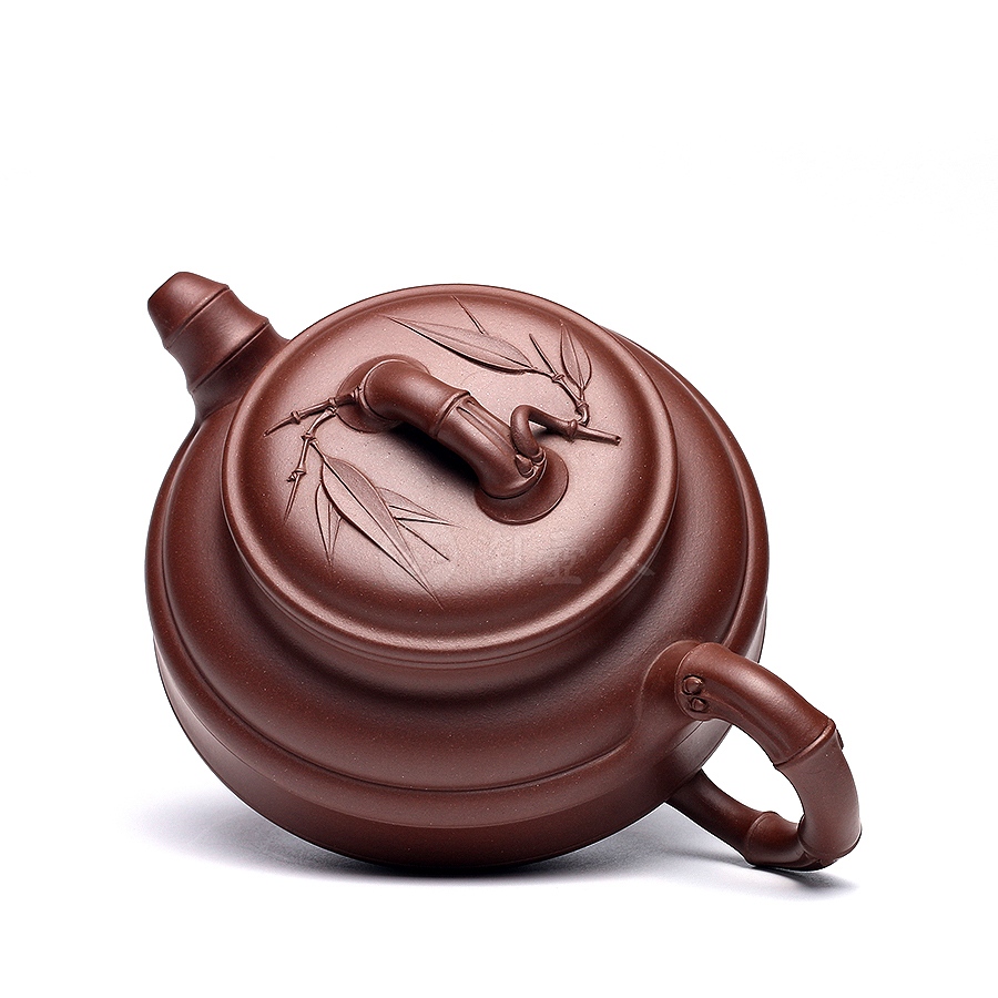 宜兴名家李碧芳紫砂壶作品《双线竹鼓壶》原矿全手工优惠全场包邮真品