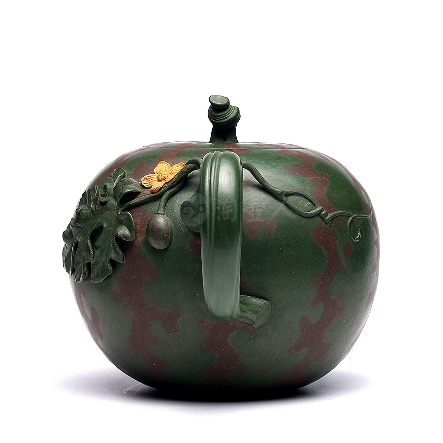 宜兴名家高建芳紫砂壶作品《西瓜壶》原矿全手工优惠全场包邮真品保证