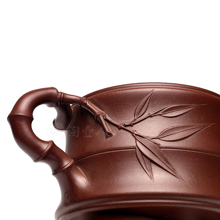 宜兴名家李碧芳紫砂壶作品《一节竹段壶》原矿全手工优惠全场包邮真品