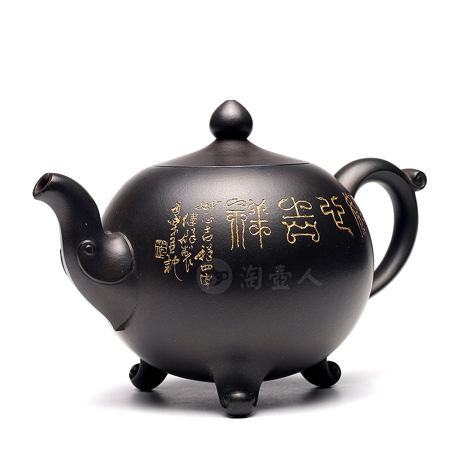 正宗原矿宜兴紫砂壶-妙心如意-范伟群全手工制作-原矿紫泥窑变紫砂