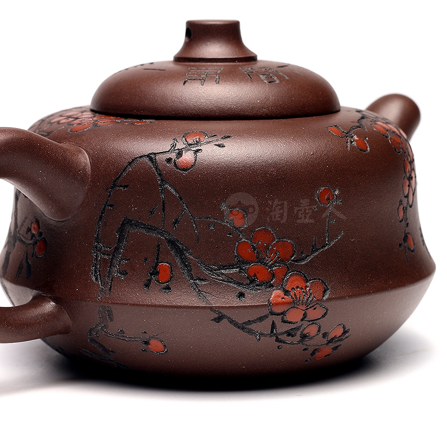 宜兴名家沈汉生紫砂壶作品《梅香壶》原矿全手工优惠全场包邮真品保证