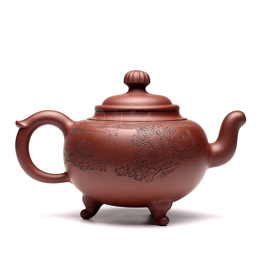 宜兴紫砂壶名家顾婷作品《祥和三足》