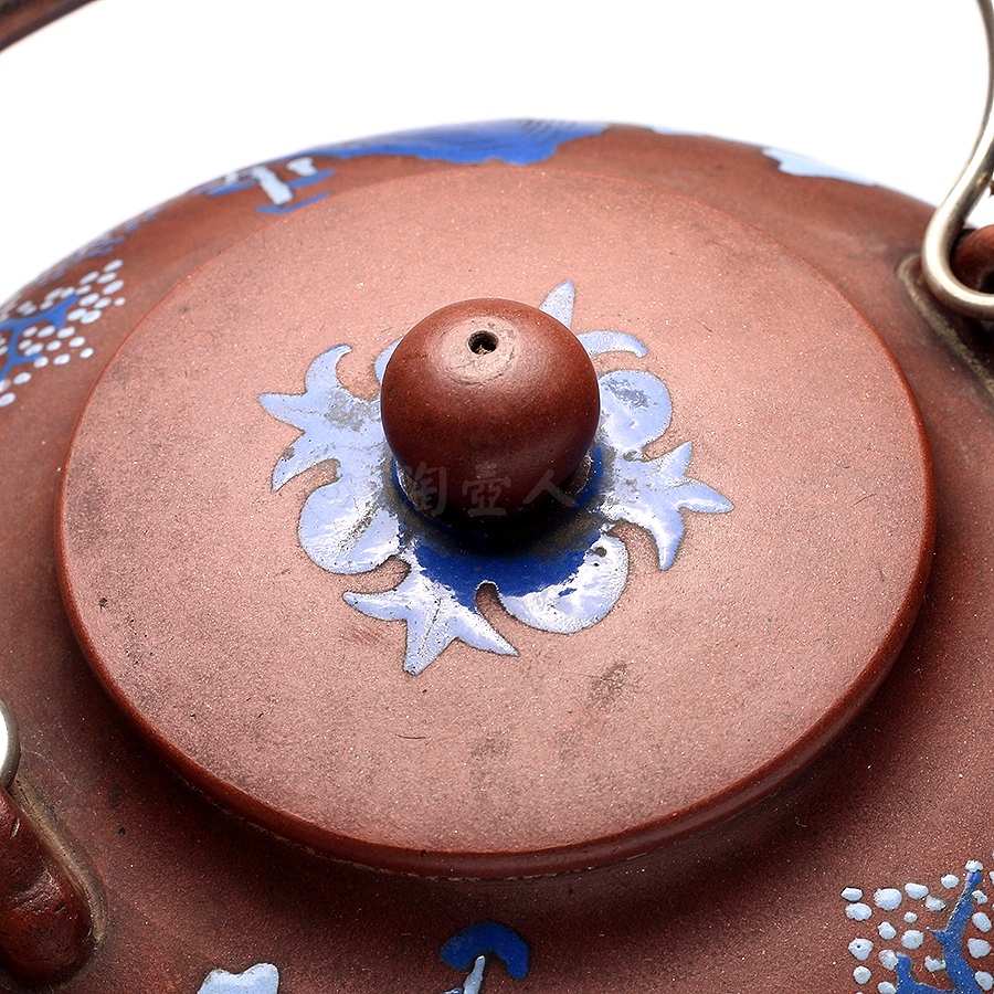 宜兴名家邵广远紫砂壶作品《点彩提梁壶》原矿全手工优惠全场包邮真品