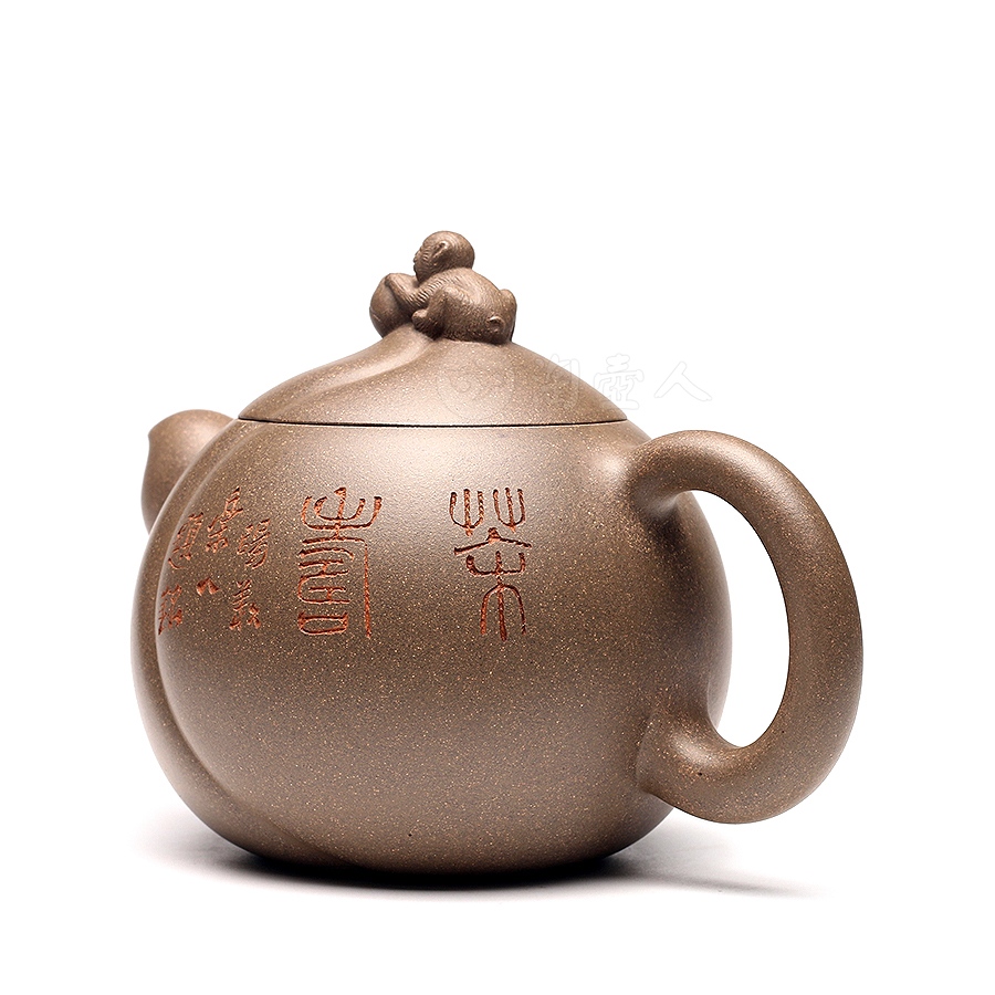 宜兴紫砂壶名家周志君《茶寿(鲍志强装饰)》紫砂壶原矿全手工优惠