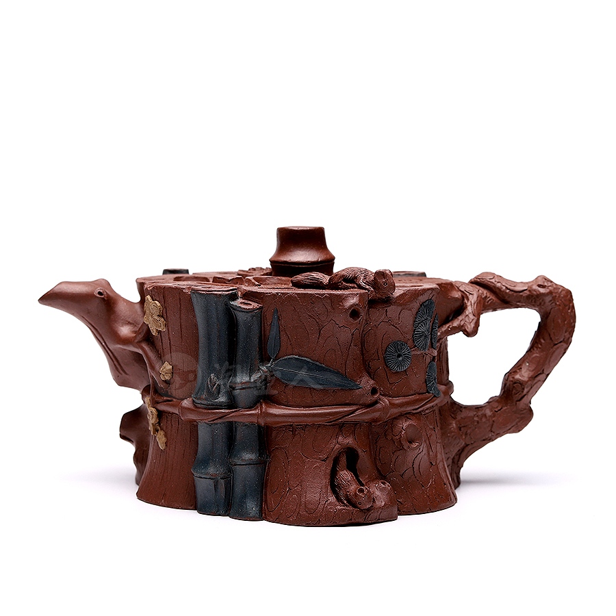 宜兴名家范洪泉紫砂壶作品《束柴三友五头套组》原矿全手工优惠全场