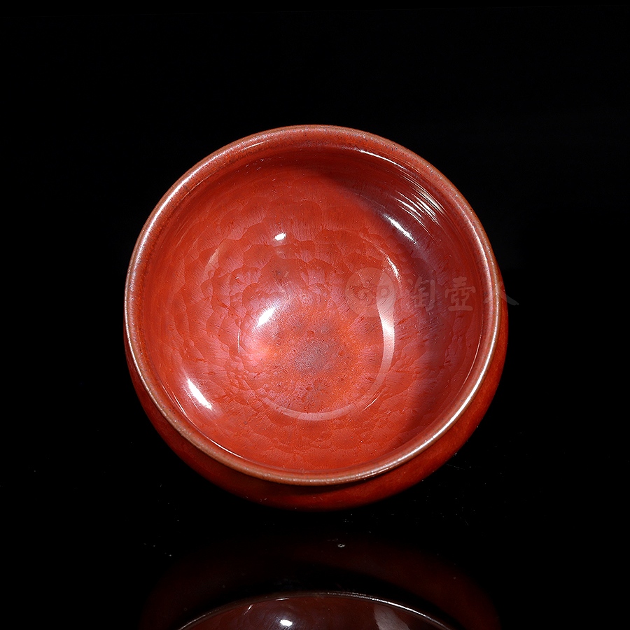 祥云柿红套盏