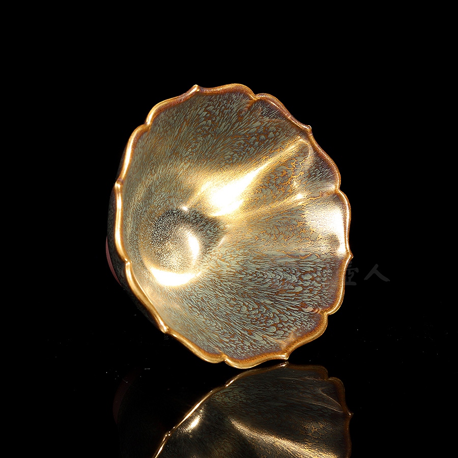 宜兴名家范泽锋建盏作品《金丝菱歌盏》原矿全手工优惠全场包邮真品