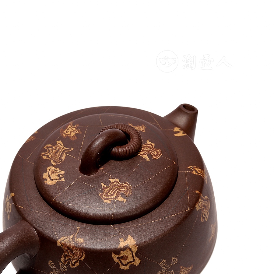 宜兴名家吕俊杰紫砂壶作品《金丝铁线壶》原矿全手工优惠全场包邮