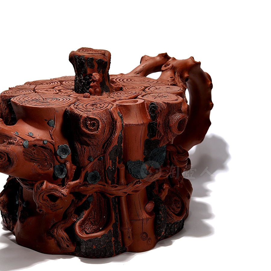 宜兴名家吴扣华紫砂壶作品《大束柴三友壶》原矿全手工优惠全场包邮