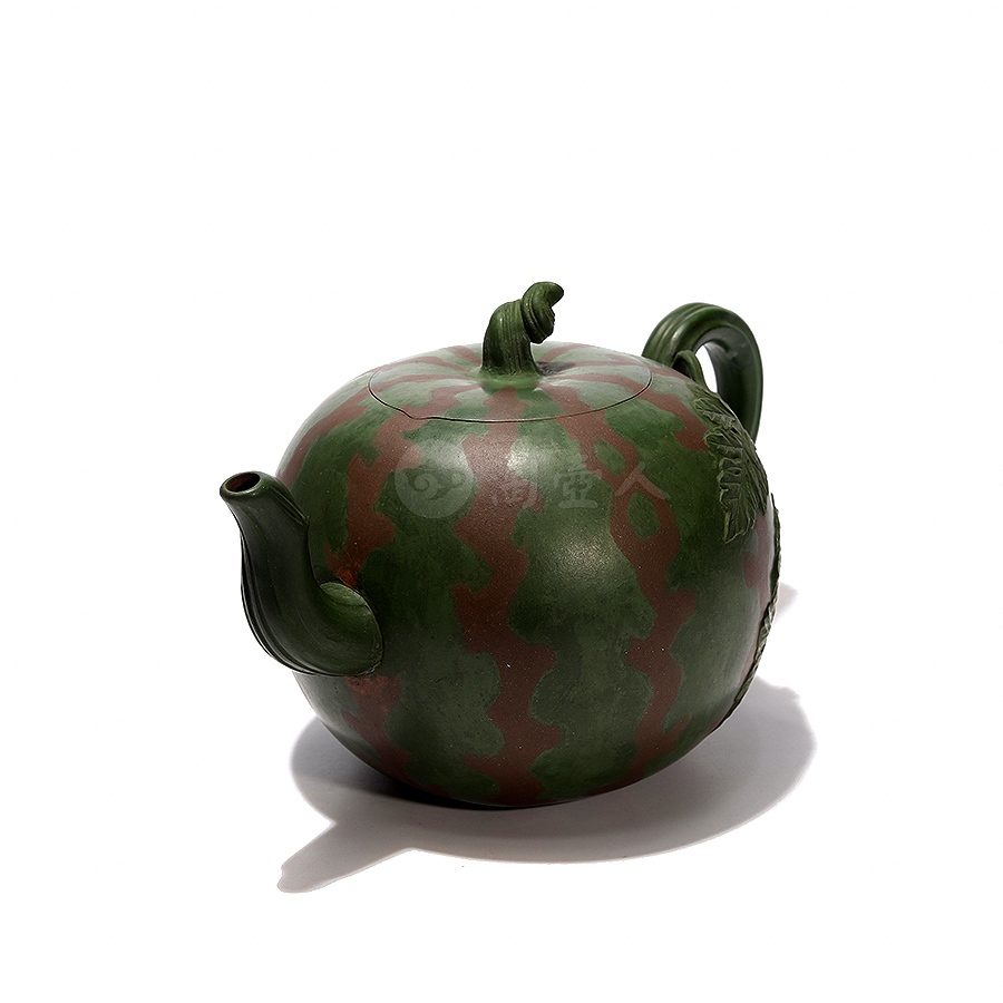 宜兴名家高建芳紫砂壶作品《六件西瓜茶具》原矿全手工优惠全场包邮