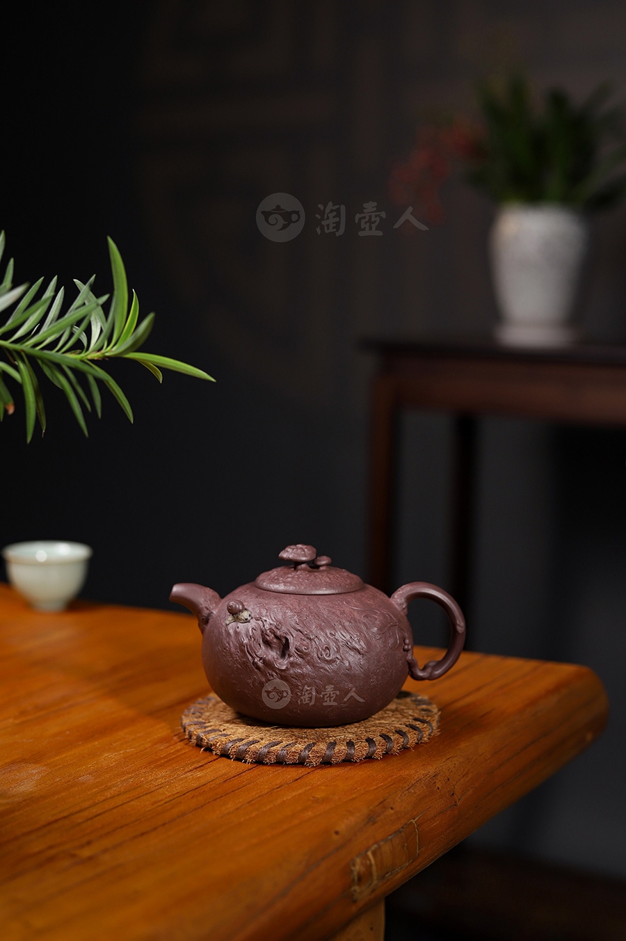 全手薄胎灵芝供春壶