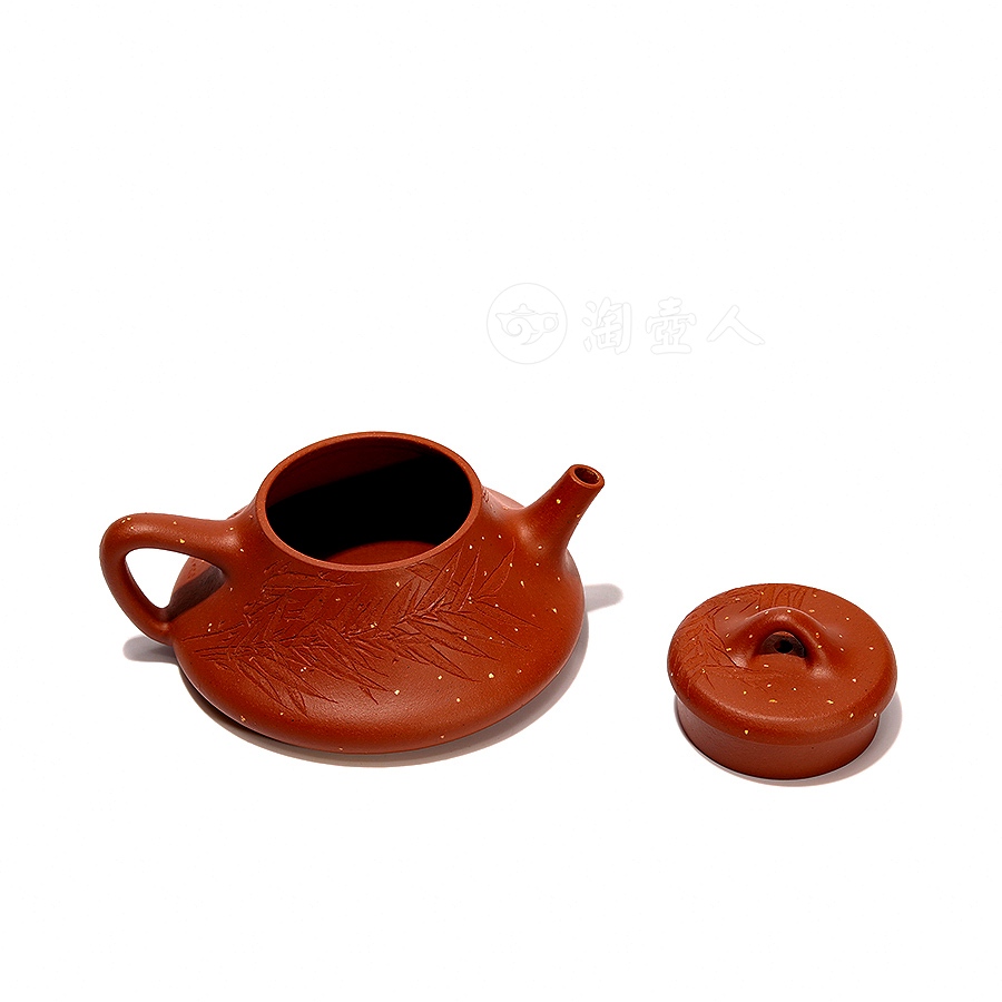 全手竹瓢(王跃伟书铭·薄胎点砂)