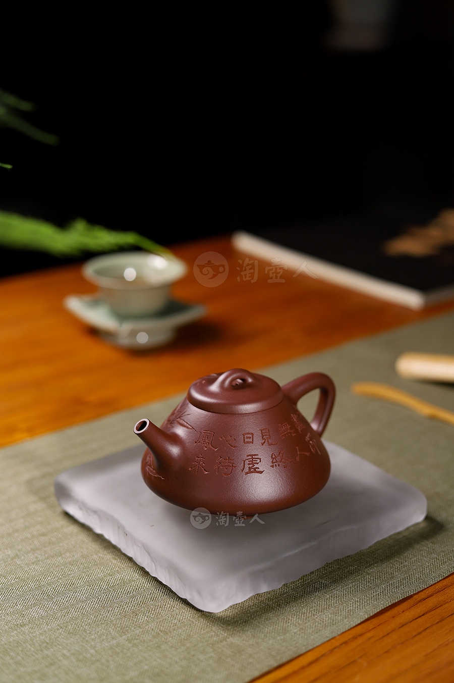 全手子冶石瓢(王跃伟陶刻·竹)