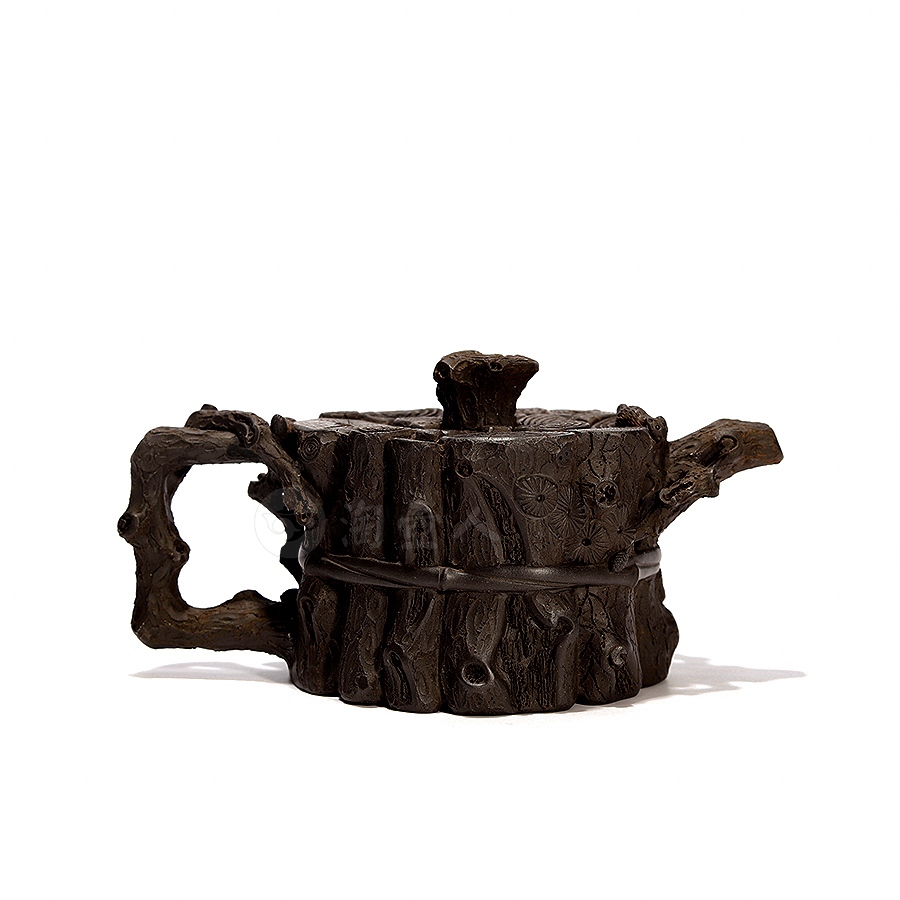 宜兴名家顾道荣紫砂壶作品《束柴三友套壶》原矿全手工优惠全场包邮