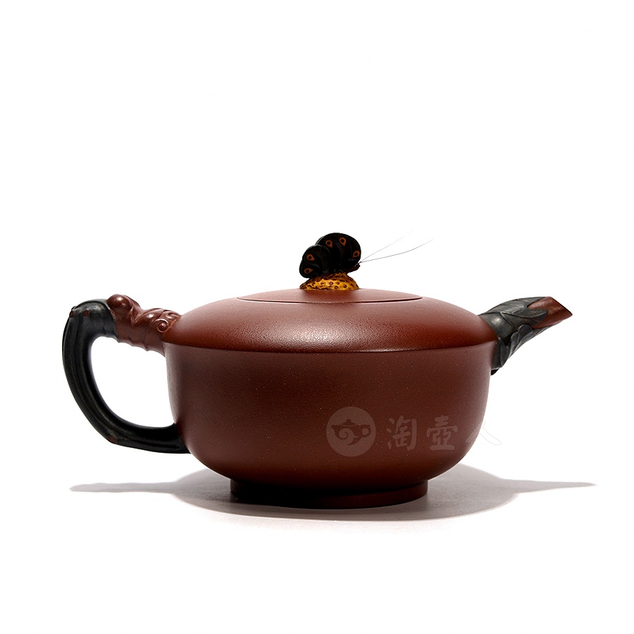 全手彩蝶壶