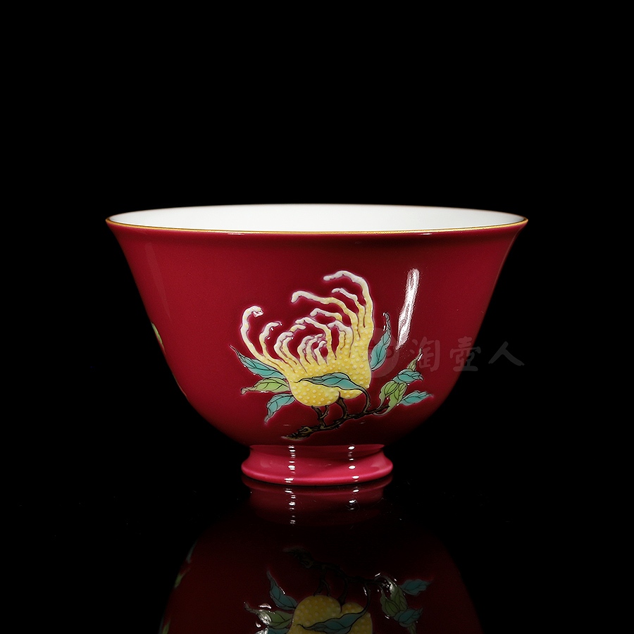 胭脂红圣桃杯