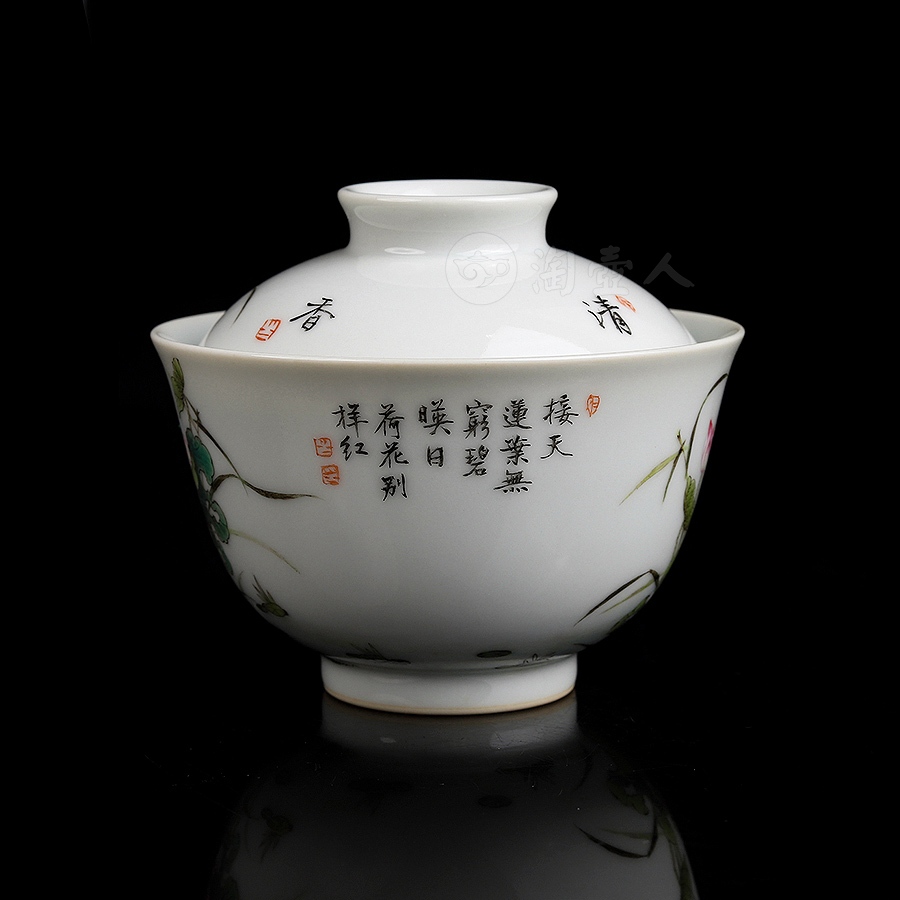 一路连升三才盖碗
