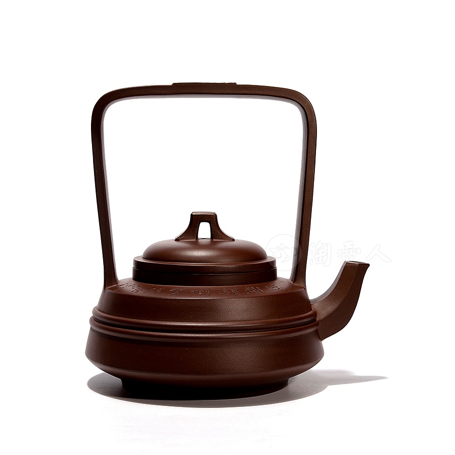 双线提梁壶(范曾书铭.孤品)