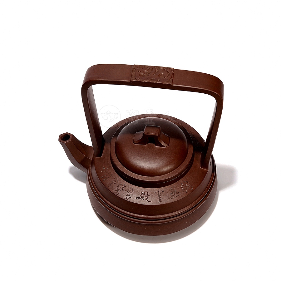 双线提梁壶(范曾书铭.孤品)