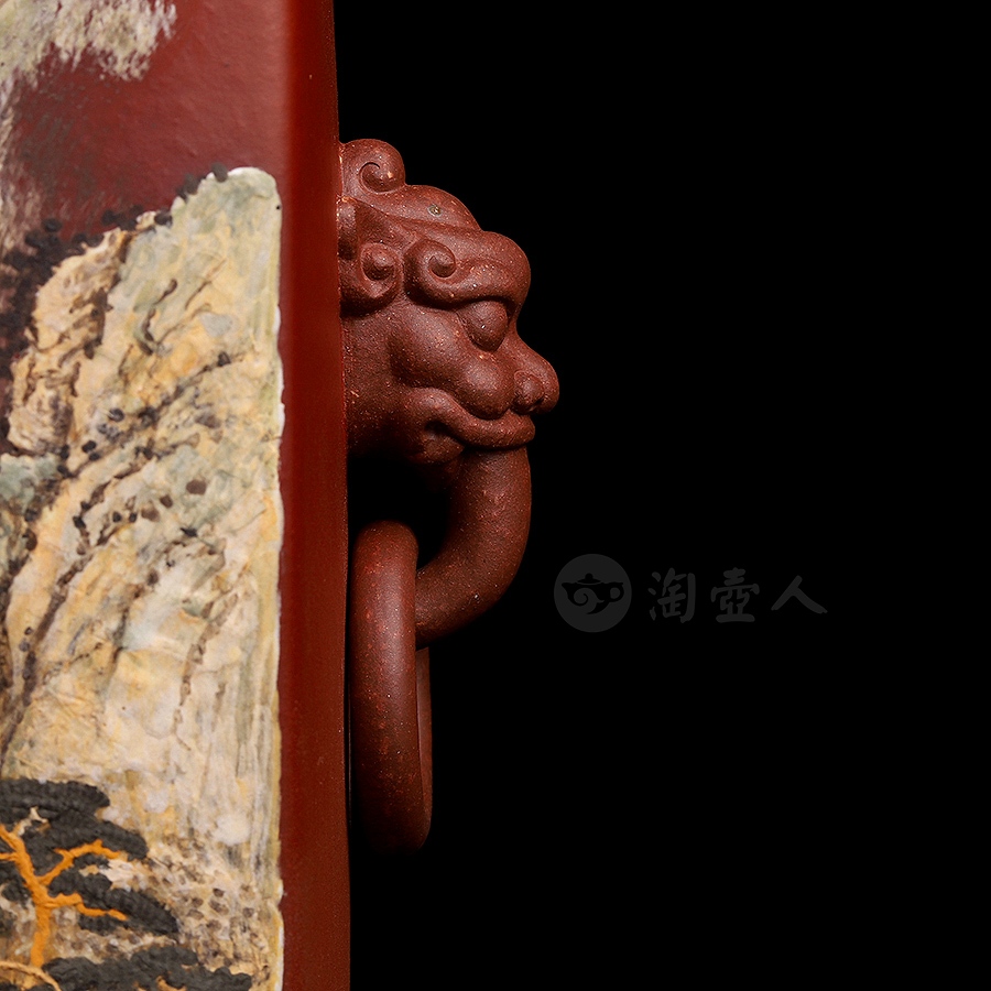 四方狮耳尊对瓶