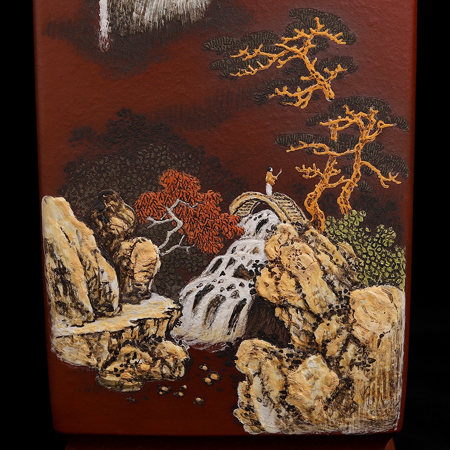 四方狮耳尊对瓶