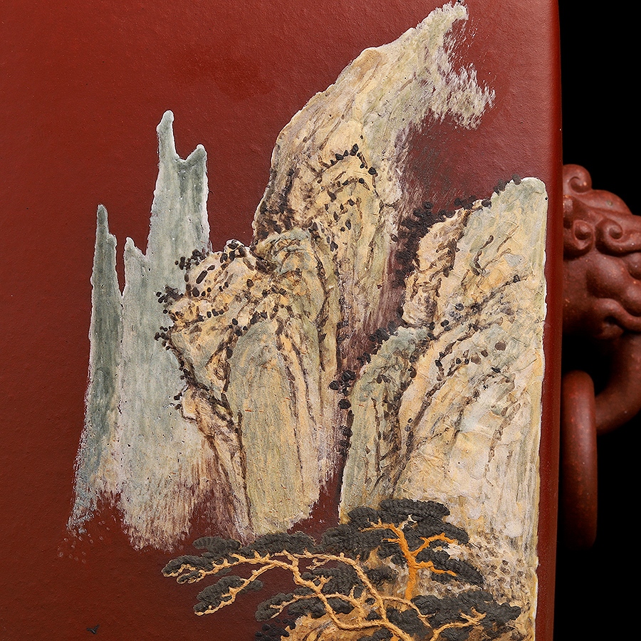 四方狮耳尊对瓶