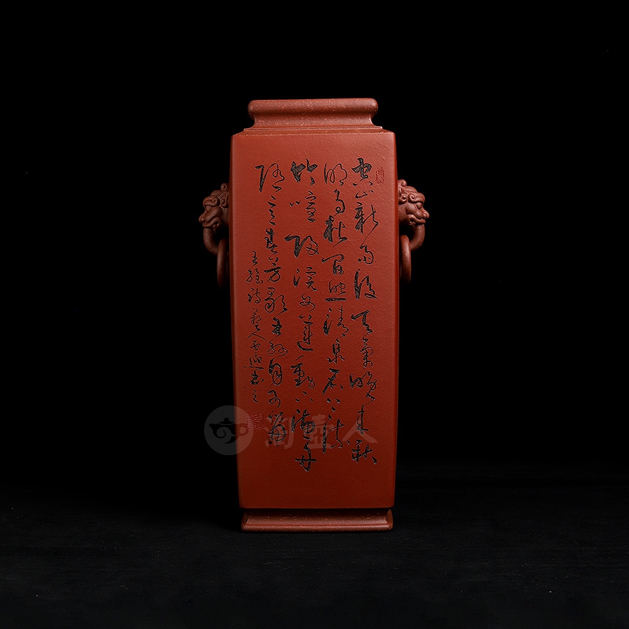 四方狮耳尊对瓶