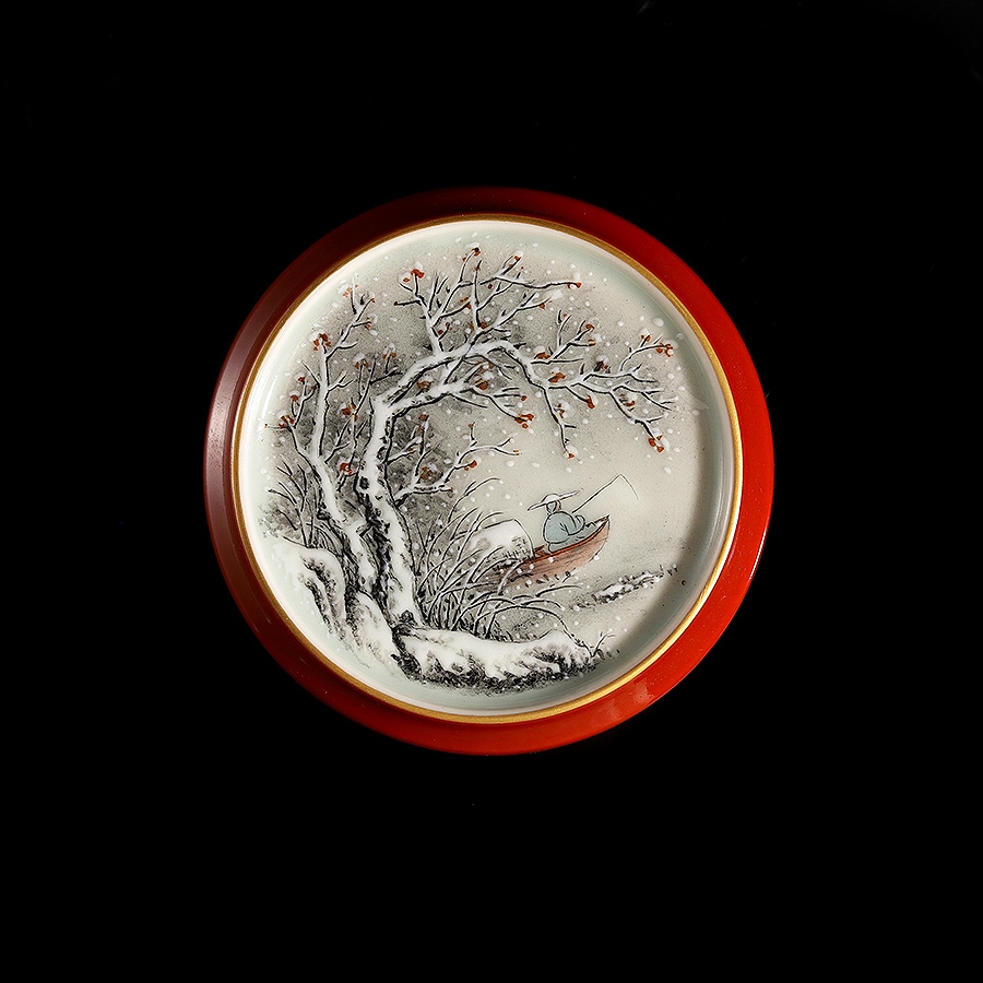 盖置(矾红雪景)