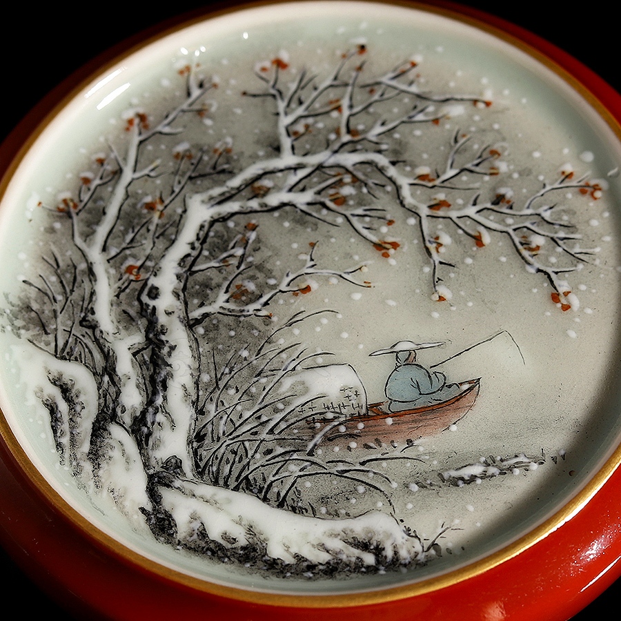 盖置(矾红雪景)
