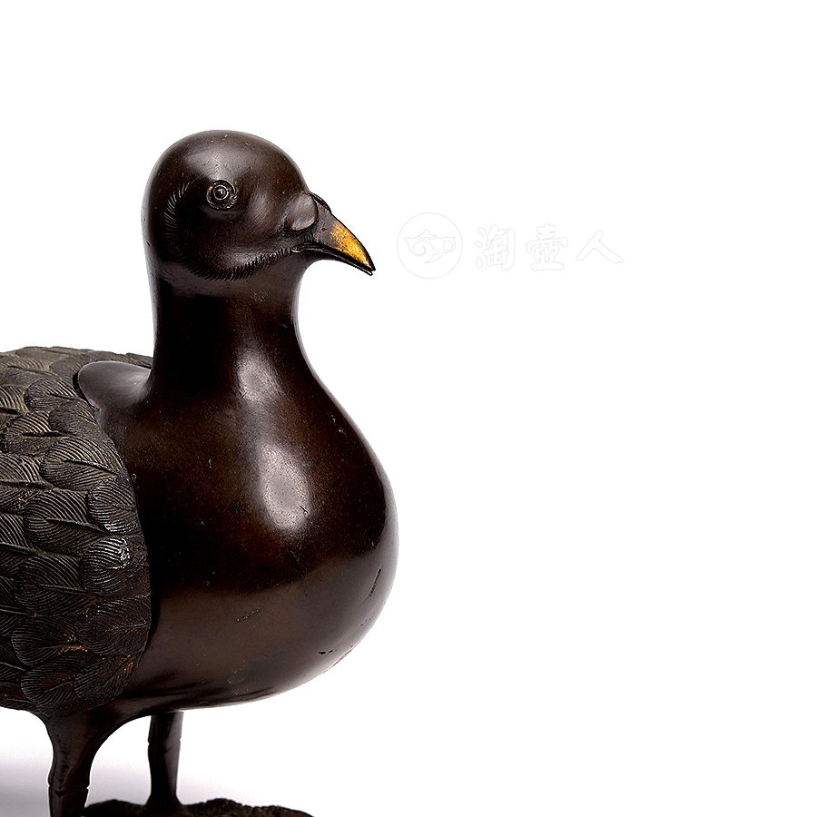 清中期·铜制鸽香炉