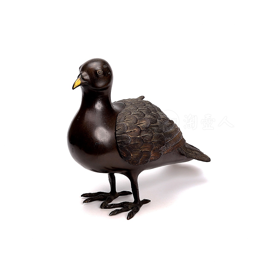 清中期·铜制鸽香炉