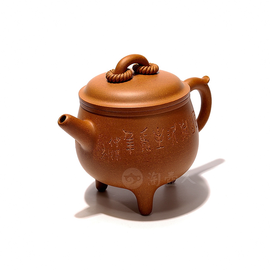 双圈三足壶(徐汉棠监制·鲍仲梅书刻)