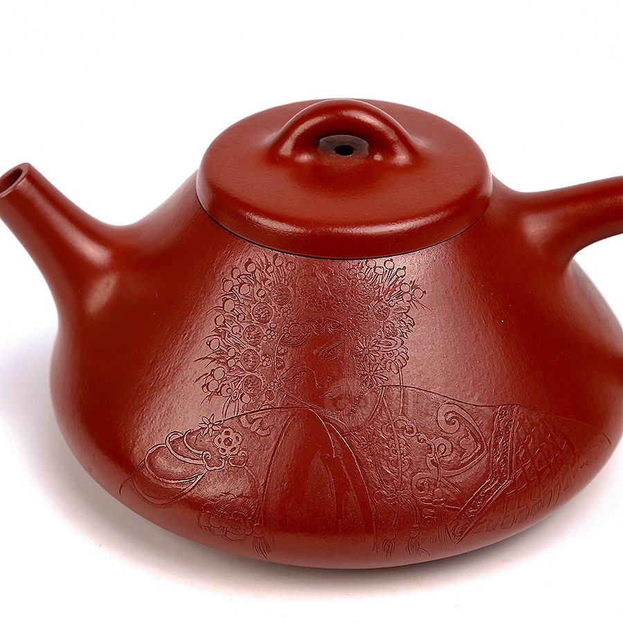 许文军制全手朱泥子冶壶